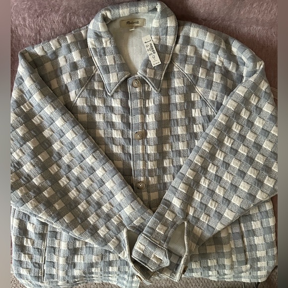 Madewell Jacket -grey and cream checked*New with Tags * XS. Super soft and cozy. - Picture 2 of 2